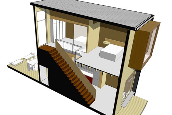 Exterior - Other Elevation 3 for Modern House Plan #469-2 - 2 bed, 1.5 bath
