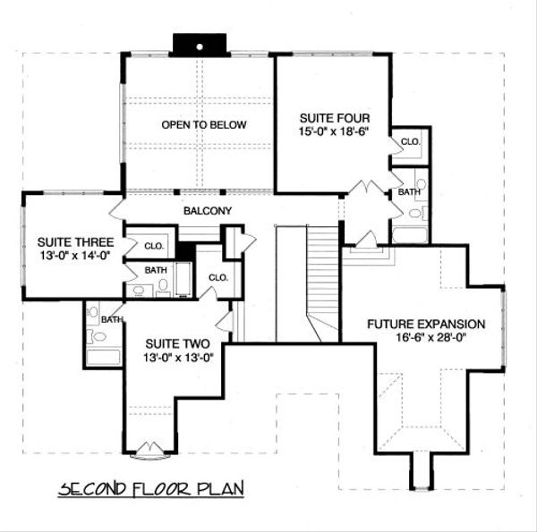 European Floor Plan - Upper Floor Plan #413-800