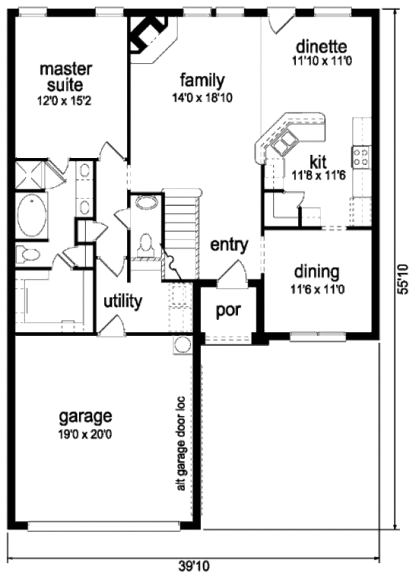 House Design - Traditional Floor Plan - Main Floor Plan #84-374