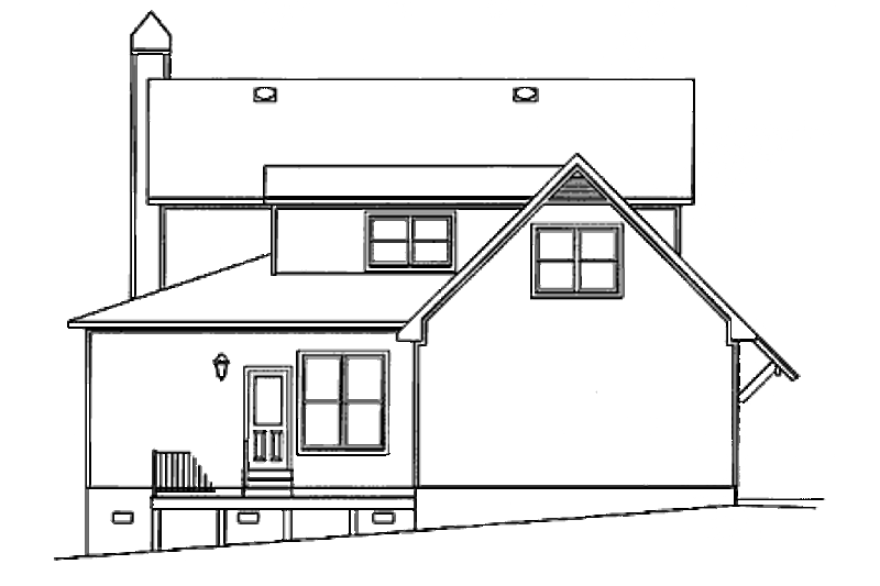 Home Plan - Exterior - Rear Elevation for Country House Plan #41-171 - 3 bed, 2.5 bath