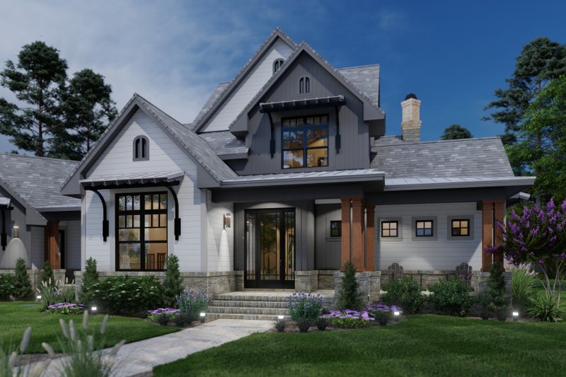 Dream House Plan - Exterior - Covered Porch for Farmhouse House Plan #120-195 - 3 bed, 2.5 bath