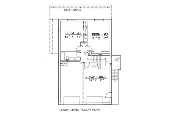 Floor Plan - Lower Floor for Traditional House Plan #117-516 - 3 bed, 2.5 bath