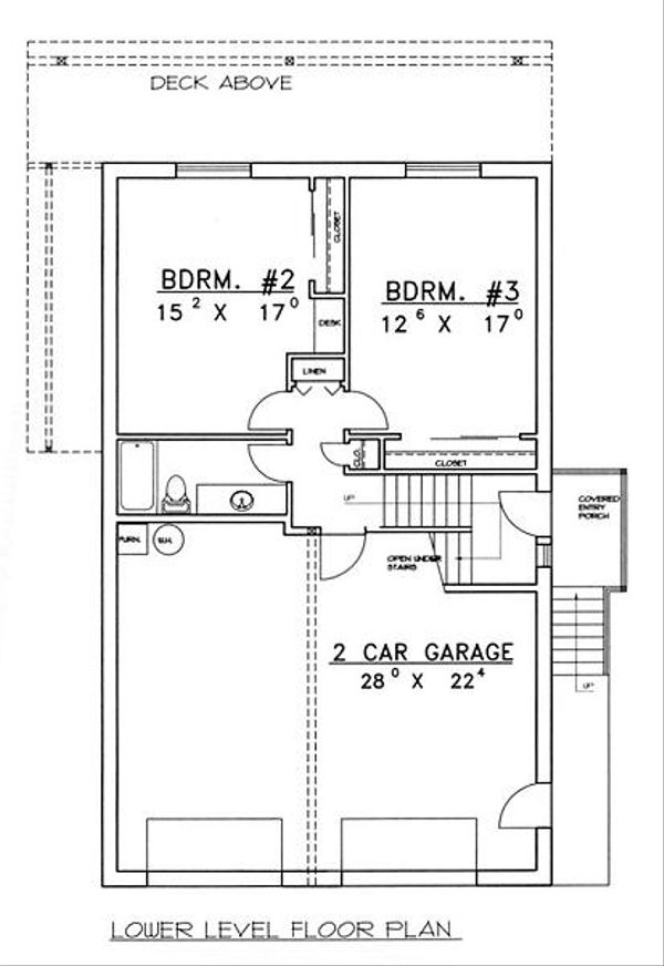 Architectural House Design - Traditional Floor Plan - Lower Floor Plan #117-516