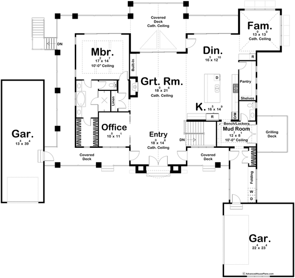 Architectural House Design - Floor Plan - Main Floor for Cottage House Plan #455-811 - 1 bed, 1.5 bath