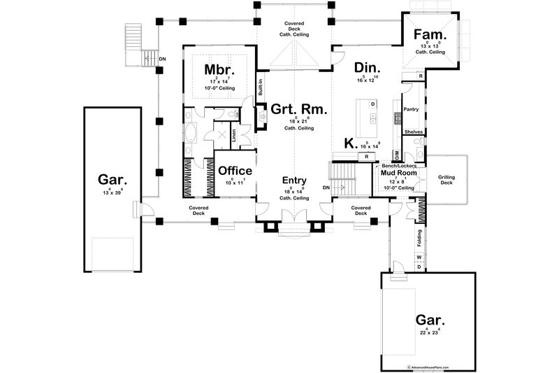Architectural House Design - Floor Plan - Main Floor for Cottage House Plan #455-811 - 1 bed, 1.5 bath