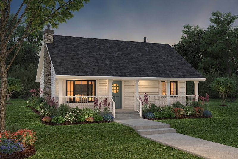 Plan 18-327 — Ranch / Country, 900 sq ft (Houseplans.com)
