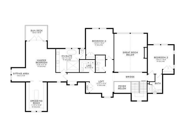 Architectural House Design - Craftsman Floor Plan - Upper Floor Plan #1086-11