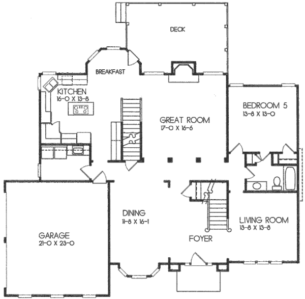 Architectural House Design - European Floor Plan - Main Floor Plan #129-155