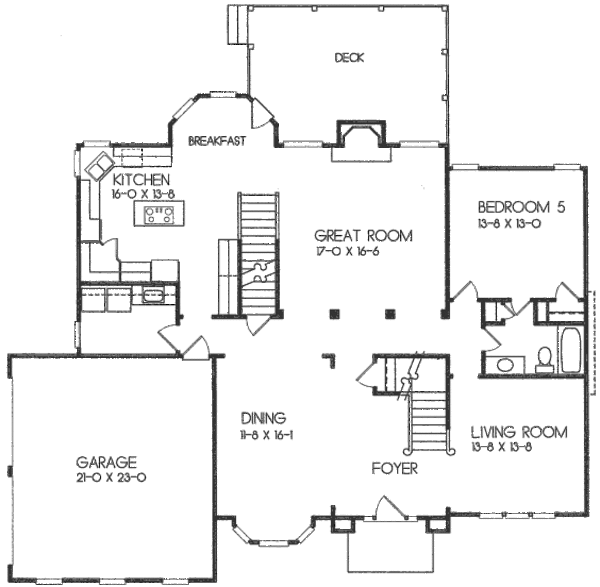 House Plan Design - European Floor Plan - Main Floor Plan #129-155