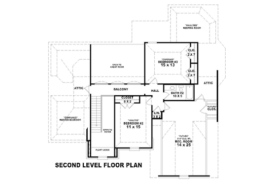 Floor Plan - Upper Floor for European House Plan #81-13806 - 3 bed, 2.5 bath