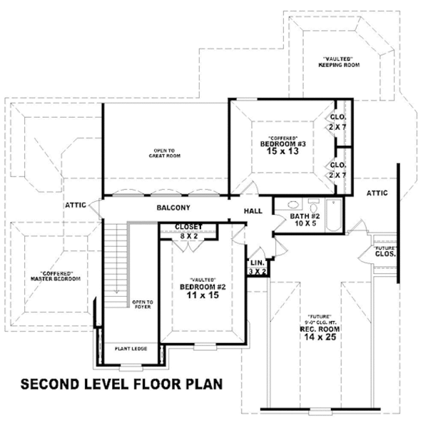 European Floor Plan - Upper Floor Plan #81-13806