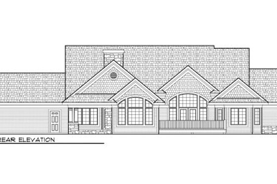 Exterior - Rear Elevation for Bungalow House Plan #70-1006 - 2 bed, 2 bath