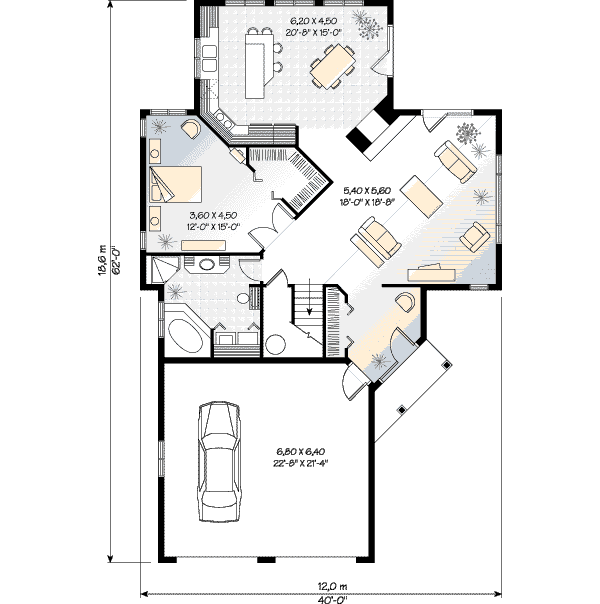 Architectural House Design - Farmhouse Floor Plan - Main Floor Plan #23-230