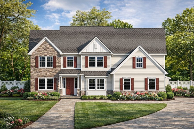 House Blueprint - Traditional Exterior - Front Elevation Plan #1053-99