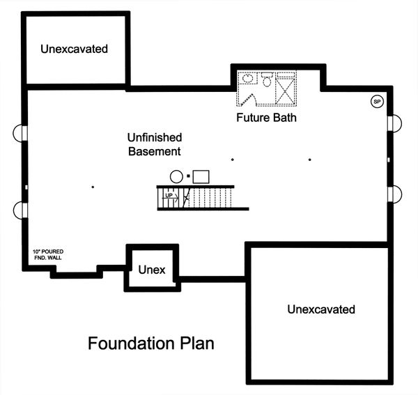 Home Plan - Unfinished Basement Foundation