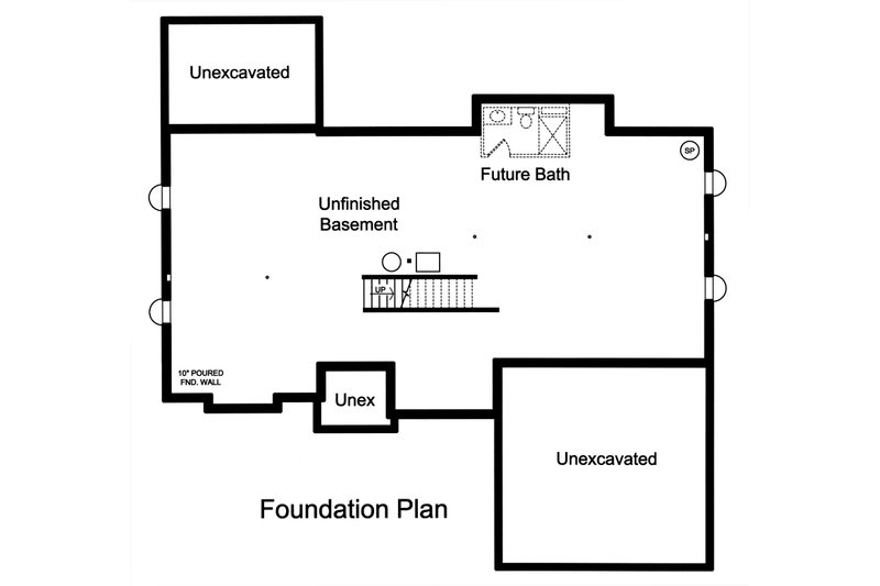 Home Plan - Unfinished Basement Foundation