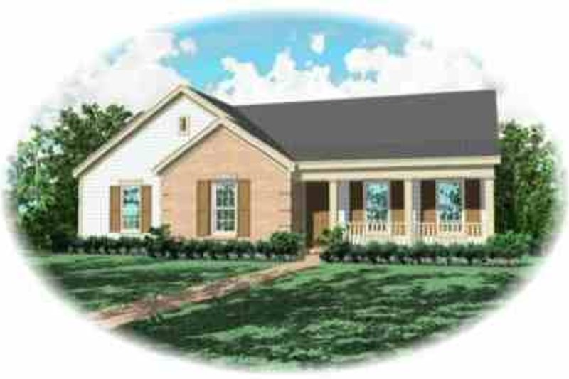 Traditional Style House Plan - 3 Beds 2 Baths 1281 Sq/Ft Plan #81-167