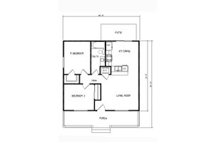 Floor Plan - Main Floor for Cottage House Plan #515-60 - 2 bed, 1 bath
