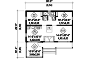 Country Style House Plan - 2 Beds 1 Baths 600 Sq/Ft Plan #25-4357 