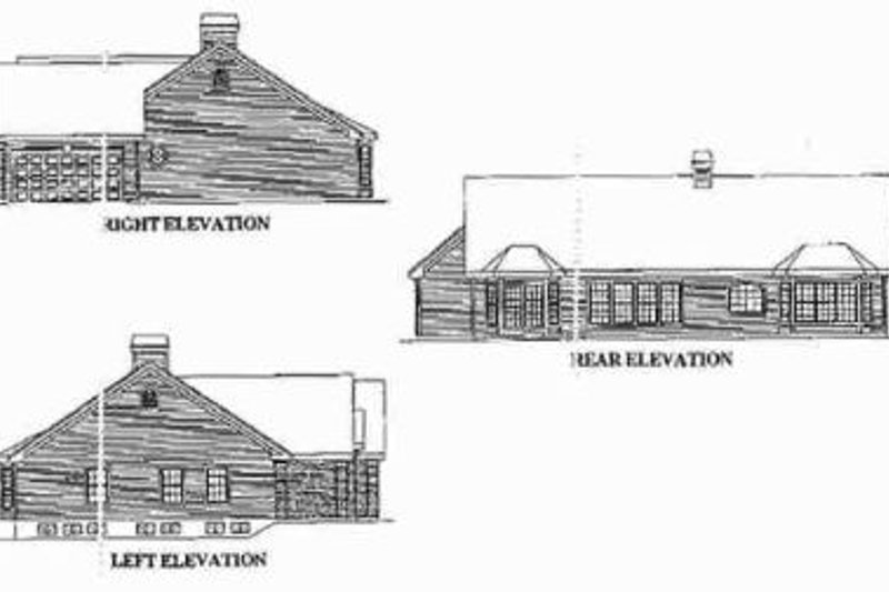 Home Plan - Exterior - Rear Elevation for European House Plan #57-182 - 4 bed, 2 bath