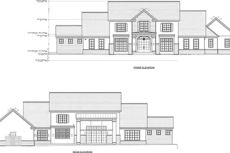 House Blueprint - Exterior - Front Elevation 3 for Colonial House Plan #1116-40 - 4 bed, 4.5 bath