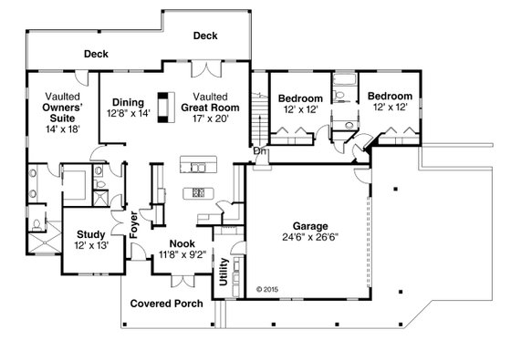 Floor Plan - Main Floor for Country House Plan #124-1013 - 3 bed, 3 bath