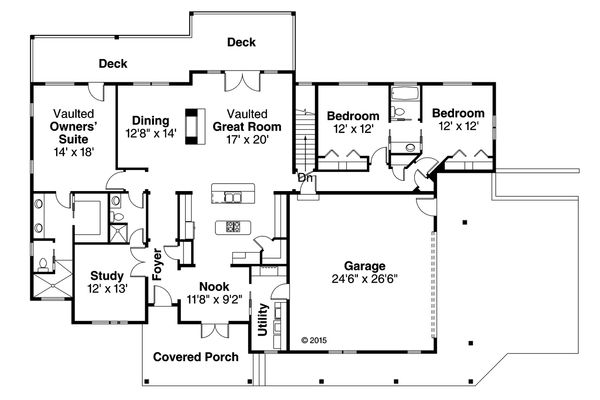 Home Plan - Country Floor Plan - Main Floor Plan #124-1013