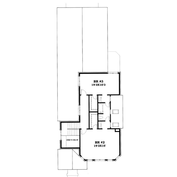 Traditional Floor Plan - Upper Floor Plan #50-224