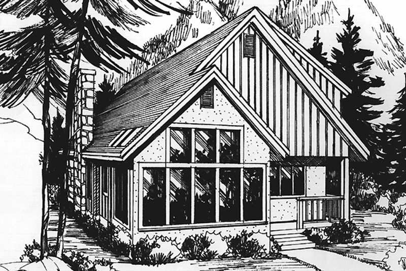 Architectural House Design - Exterior - Rear Elevation for Contemporary House Plan #456-106 - 3 bed, 2.5 bath