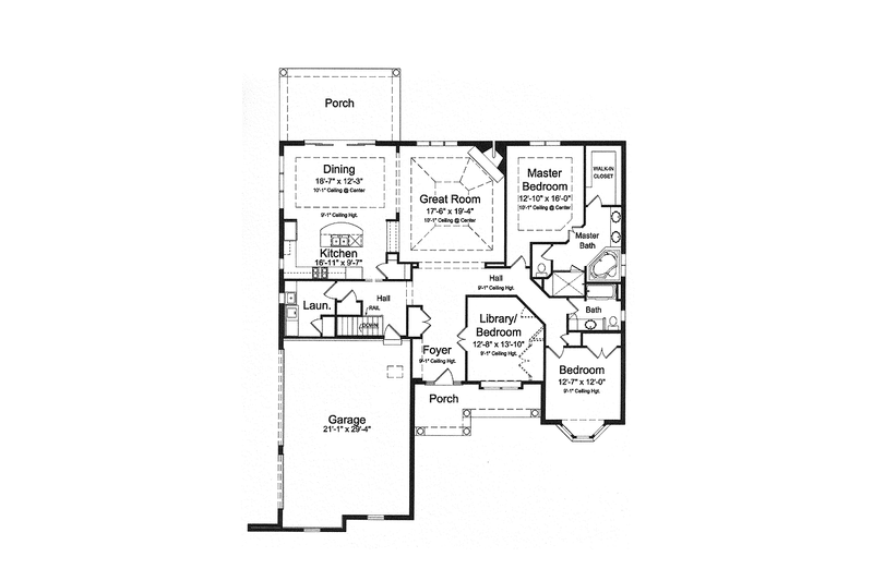 Architectural House Design - Floor Plan - Main Floor for Cottage House Plan #46-826 - 2 bed, 2 bath