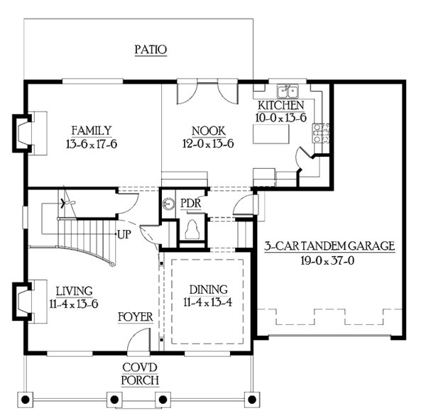 Home Plan - Country Floor Plan - Main Floor Plan #132-310