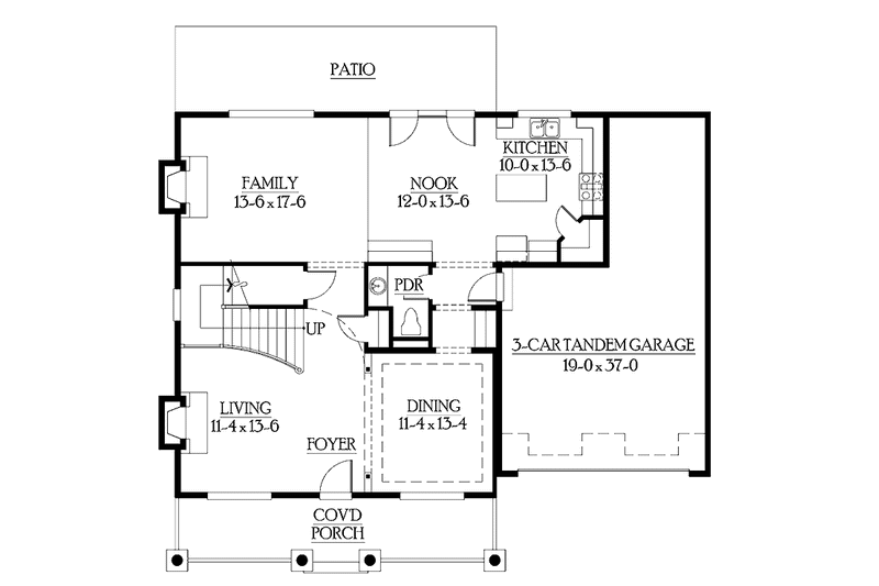 House Plan Design - Floor Plan - Main Floor for Country House Plan #132-310 - 4 bed, 2.5 bath