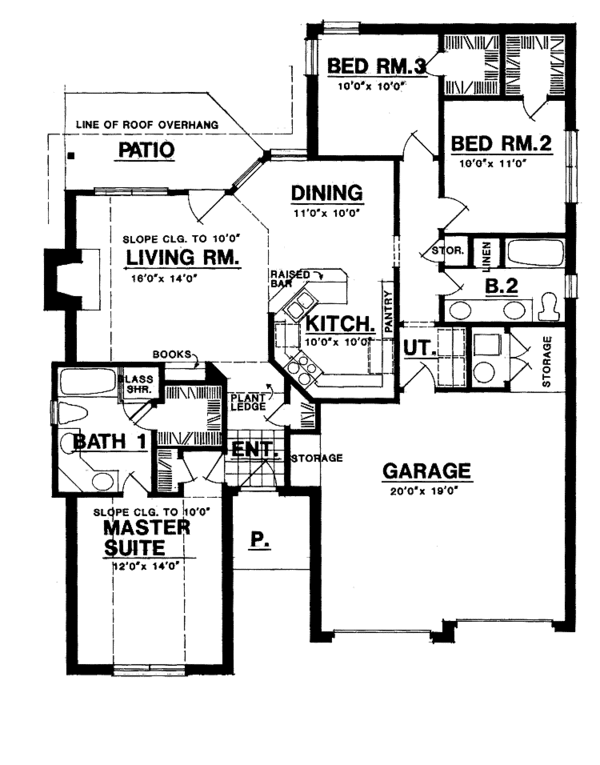 Architectural House Design - Ranch Floor Plan - Main Floor Plan #40-447