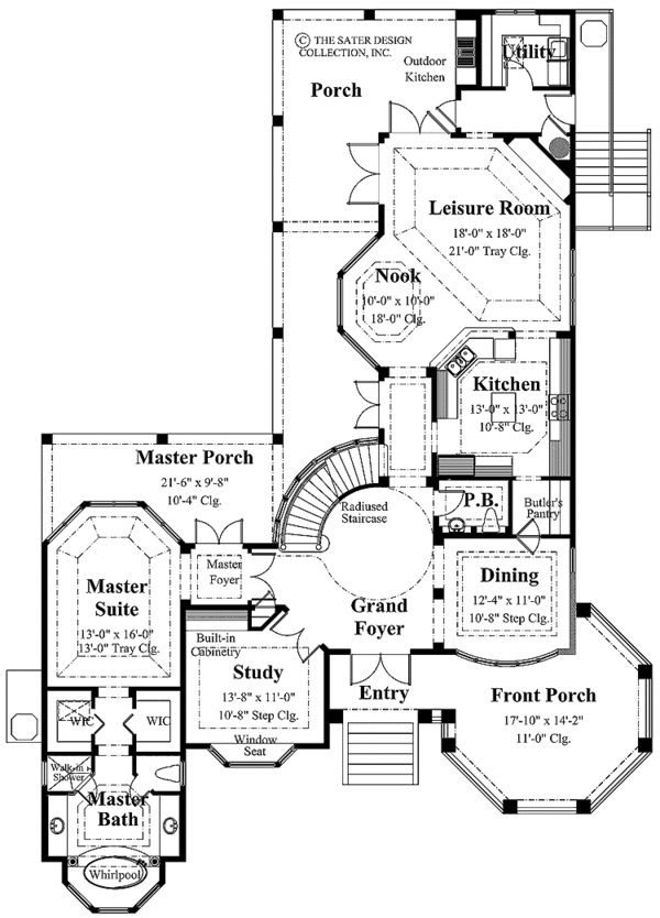 Architectural House Design - Victorian Floor Plan - Main Floor Plan #930-166