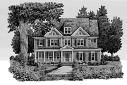 Craftsman Style House Plan - 5 Beds 4 Baths 3574 Sq/Ft Plan #927-325 Exterior 