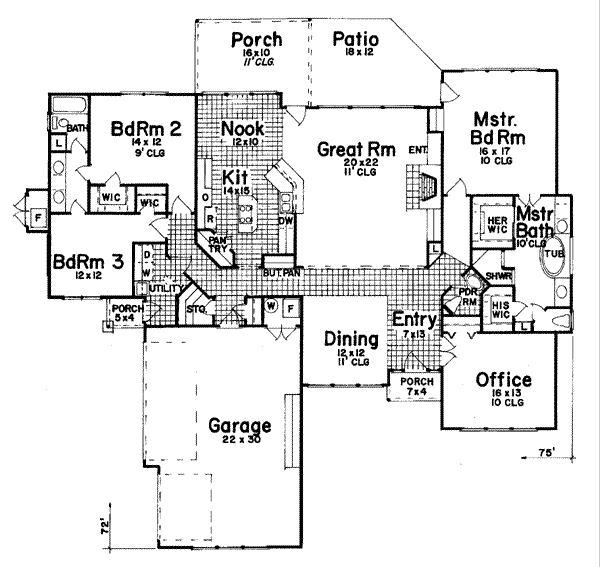 Home Plan - Traditional Floor Plan - Main Floor Plan #52-111