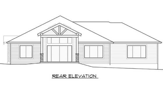 Exterior - Rear Elevation for Traditional House Plan #1066-85 - 3 bed, 3 bath