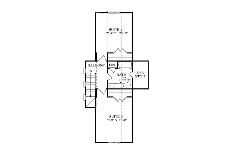 Architectural House Design - Floor Plan - Upper Floor for Craftsman House Plan #453-340 - 3 bed, 2.5 bath