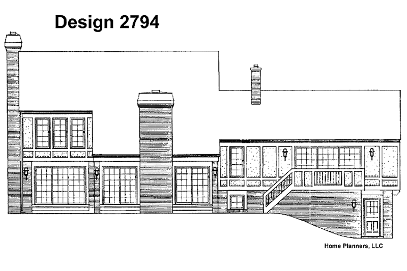 House Design - Exterior - Rear Elevation for Tudor House Plan #72-726 - 5 bed, 3.5 bath