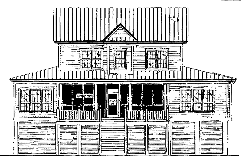 Architectural House Design - Exterior - Rear Elevation for Country House Plan #37-242 - 4 bed, 3.5 bath