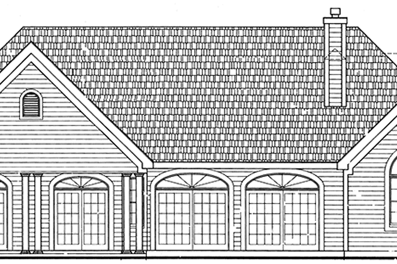 Dream House Plan - Exterior - Rear Elevation for Ranch House Plan #456-81 - 3 bed, 2.5 bath
