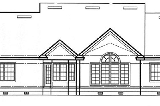Exterior - Rear Elevation for Craftsman House Plan #417-797 - 3 bed, 2 bath