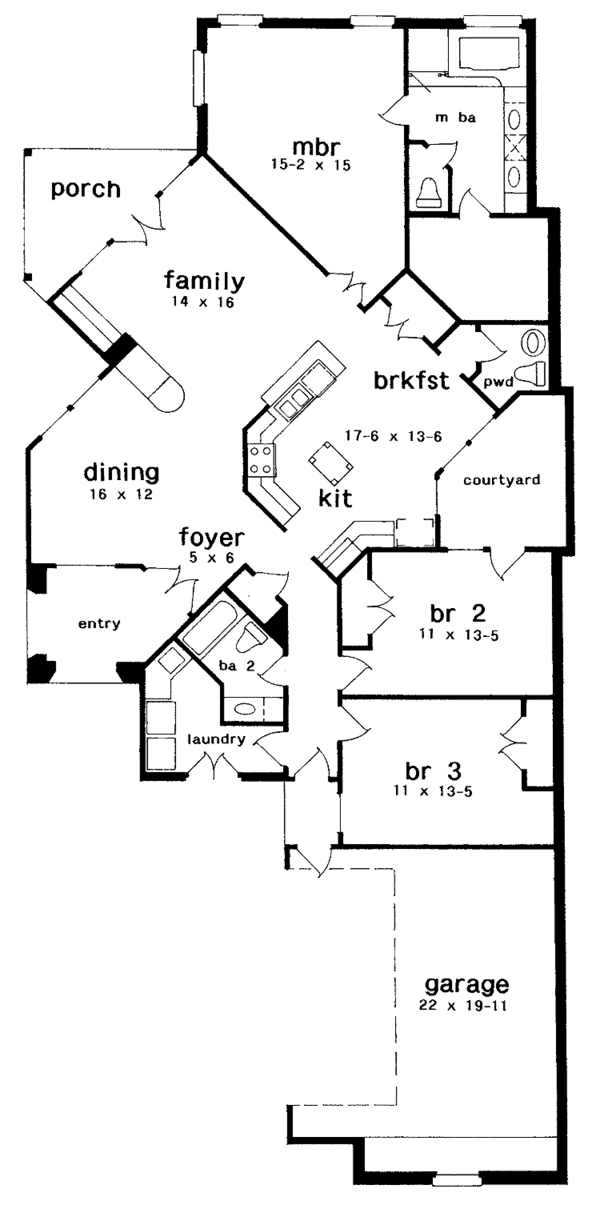 House Plan Design - Country Floor Plan - Main Floor Plan #301-155