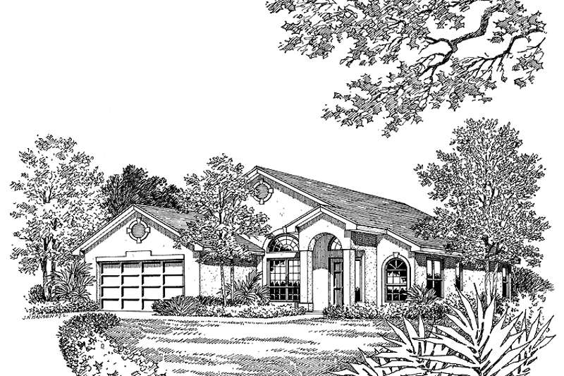Dream House Plan - Exterior - Front Elevation 4 for Mediterranean House Plan #417-480 - 3 bed, 2 bath