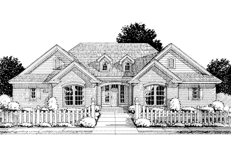 House Blueprint - Traditional style home, elevation