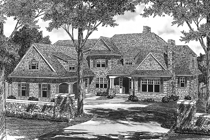 Home Plan - Exterior - Front Elevation 3 for Country House Plan #453-456 - 5 bed, 4 bath