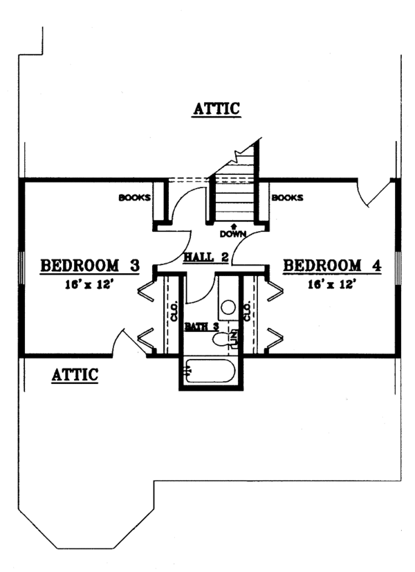 Architectural House Design - Victorian Floor Plan - Upper Floor Plan #14-260