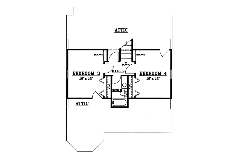Architectural House Design - Floor Plan - Upper Floor for Victorian House Plan #14-260 - 4 bed, 3 bath