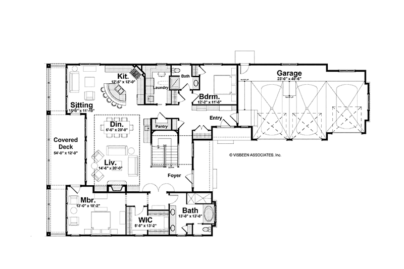 Home Plan - Floor Plan - Main Floor for Craftsman House Plan #928-221 - 4 bed, 4 bath