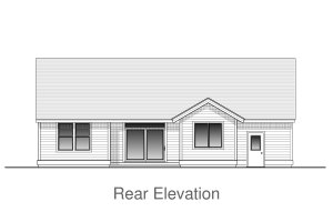 Exterior - Rear Elevation for Craftsman House Plan #53-595 - 3 bed, 2 bath